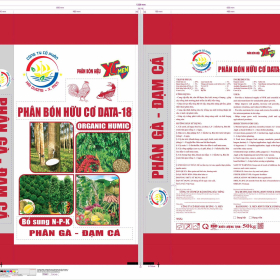 PHÂN BÓN HỮU CƠ DATA-18 ORGANIC HUMIC Phân Gà Đạm Cá Bao 50kg