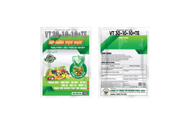 HP SIÊU VỌT ĐỌT VT-30-10-10+TE 1KG HOÀNG PHÁT