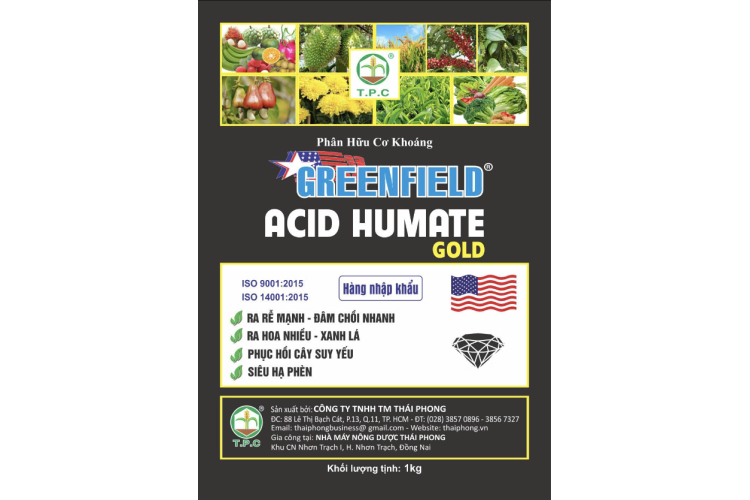 PHÂN HỮU CƠ KHOÁNG GREENFIELD® ACID HUMATE GOLD 