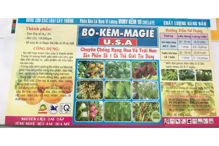 VIMY KẼM 10 CHELATE BO-KẼM-MAGIÊ  500ml