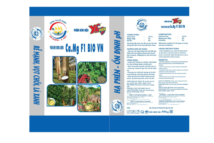 PHÂN BÓN TRUNG LƯỢNG Ca.Mg F1 BIO VN (XMEN)