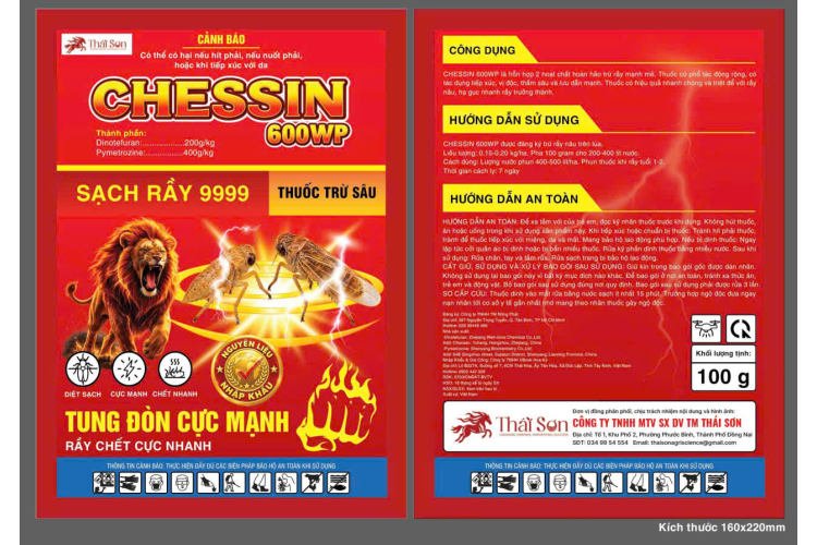 THUỐC TRỪ SÂU CHESSIN 600WP