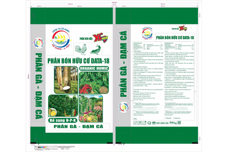 PHÂN BÓN HỮU CƠ DATA-18 ORGANIC HUMIC Bao 50kg