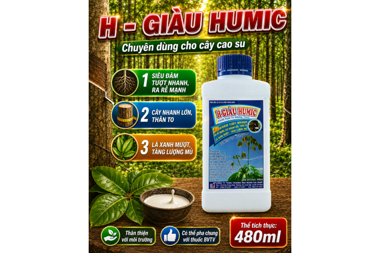 H GIÀU HUMIC dành cho cây Cao su (NGN)