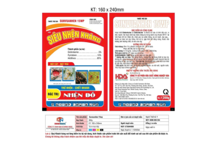 SIÊU NHỆN KHÁNG SUNVUANHEN 15WP 200G HÓA CHẤT NÔNG NGHIỆP HDA
