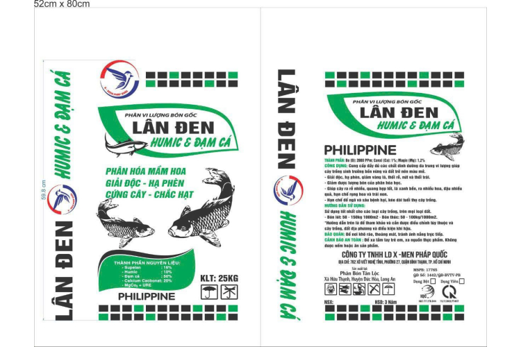 PHÂN VI LƯỢNG BÓN GỐC LÂN ĐEN HUMIC & ĐẠM CÁ (XMEN PQ)