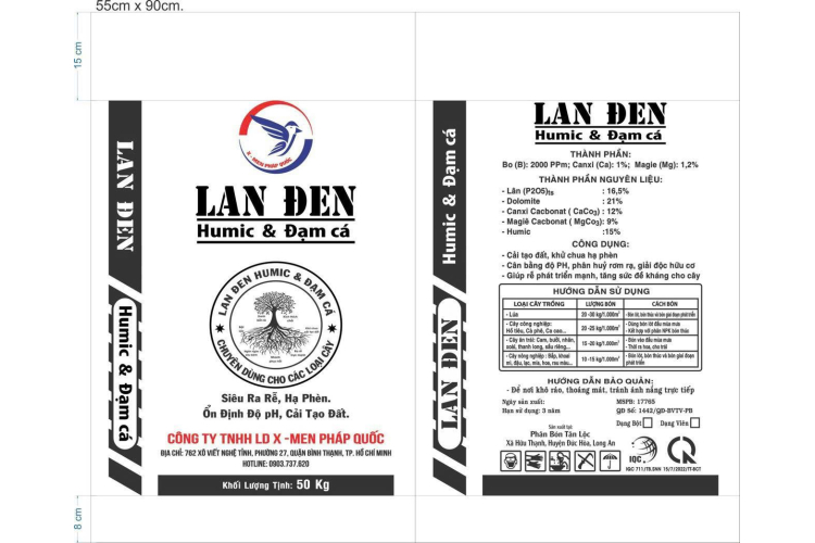 Phân bón LÂN ĐEN Humic & Đạm cá (XMEN PQ)