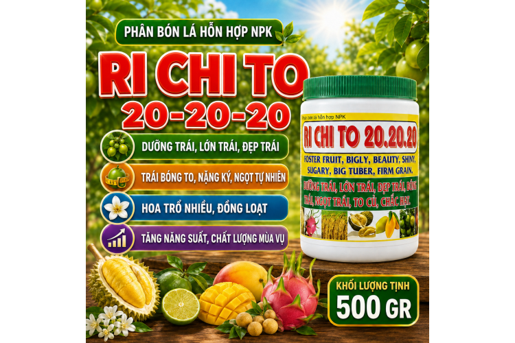 Phân bón lá NPK RI CHI TO 20-20-20 (500G) (NCP)