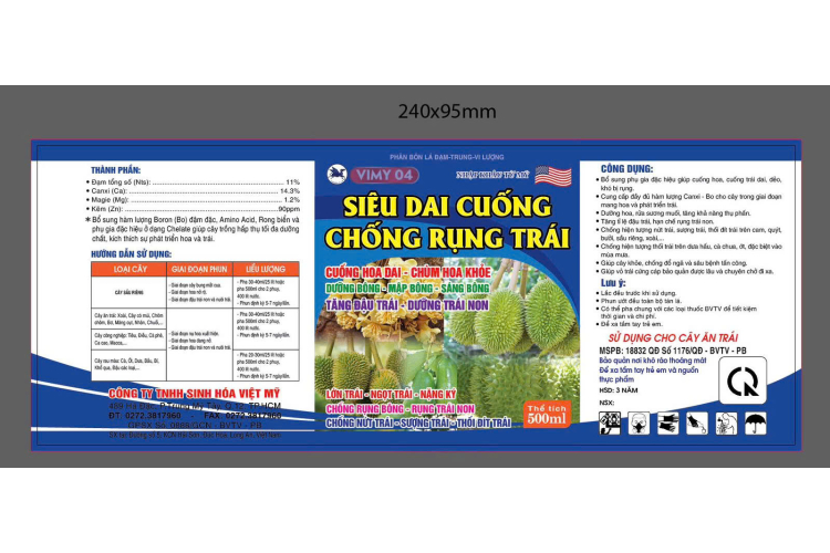 VIMY 04 SIÊU DAI CUỐNG CHỐNG RỤNG TRÁI 500ML