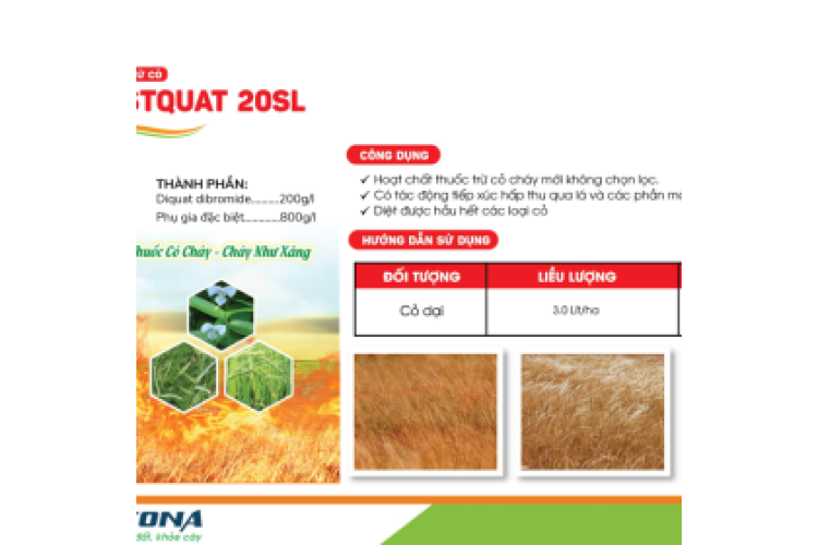 THUỐC TRỪ CỎ BESTQUAT 20SL KONA