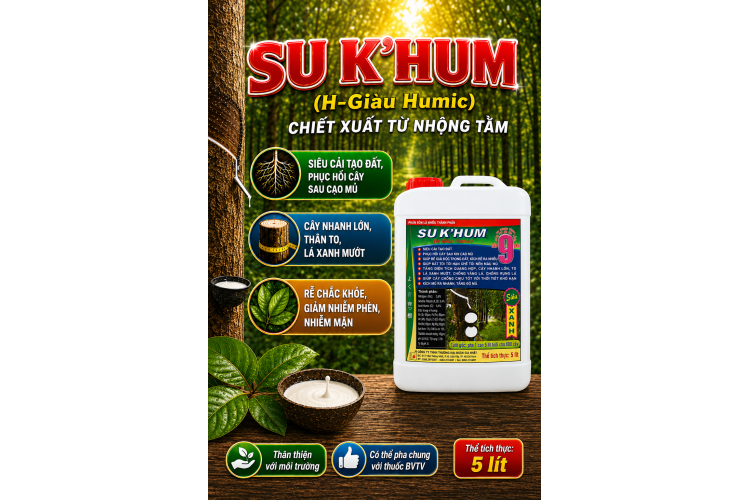 Phân bón SU K'HUM (H-Giàu Humic) Can 5 lít (NGN)