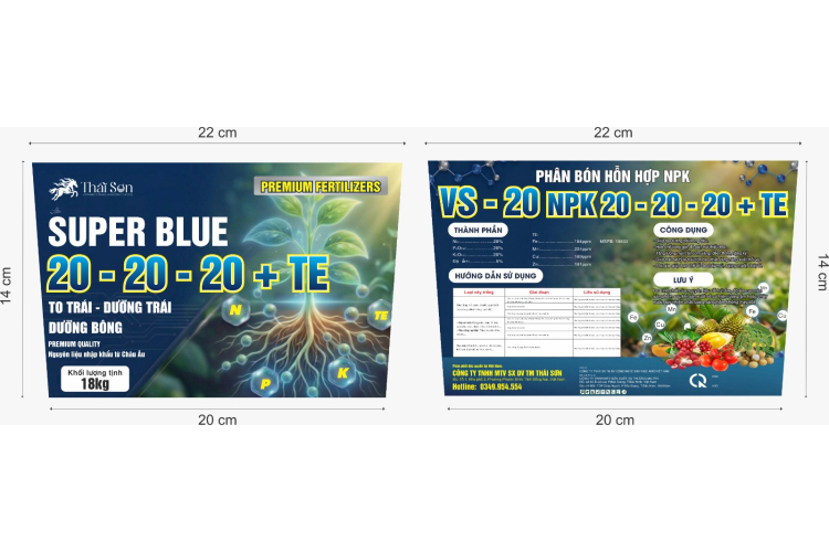 PHÂN BÓN HỖN HỢP NPK SUPER BLUE 20-20-20+TE