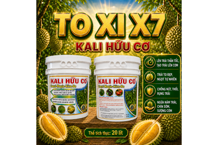 Phân bón KALI HỮU CƠ TO XI X7 XÔ 20 LÍT (NGN)