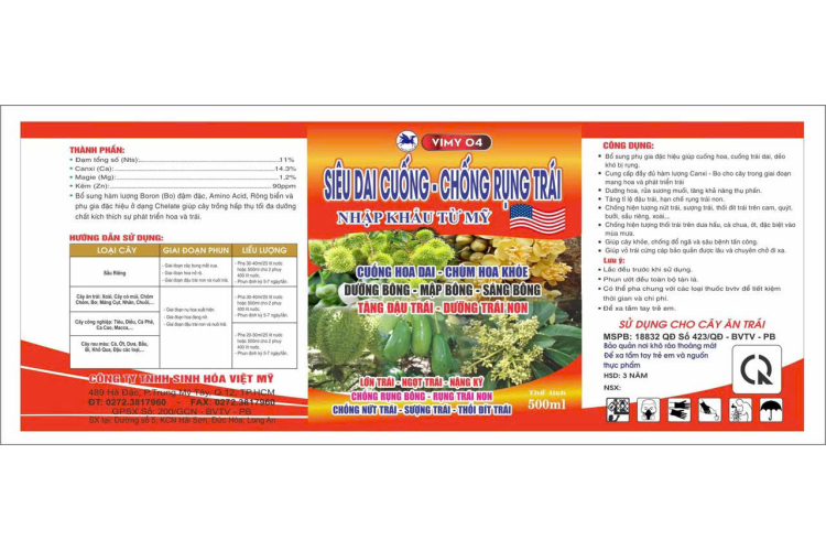 PHÂN BÓN VIMY 04 - SIÊU DAI CUỐNG 500ML