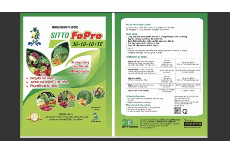 SITTO FOPRO 30-10-10+TE NPK 250G 