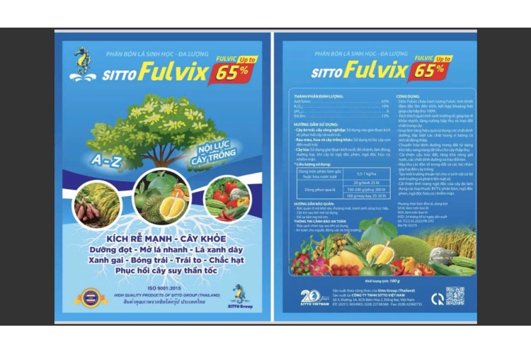 SITTO FULVIX 65%  ĐA LƯỢNG 100G